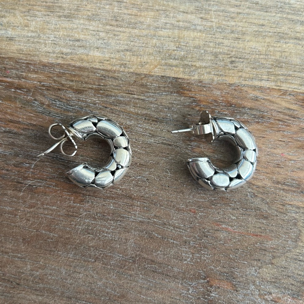 John Hardy Kali Dot Hoop earrings Sterling Silver